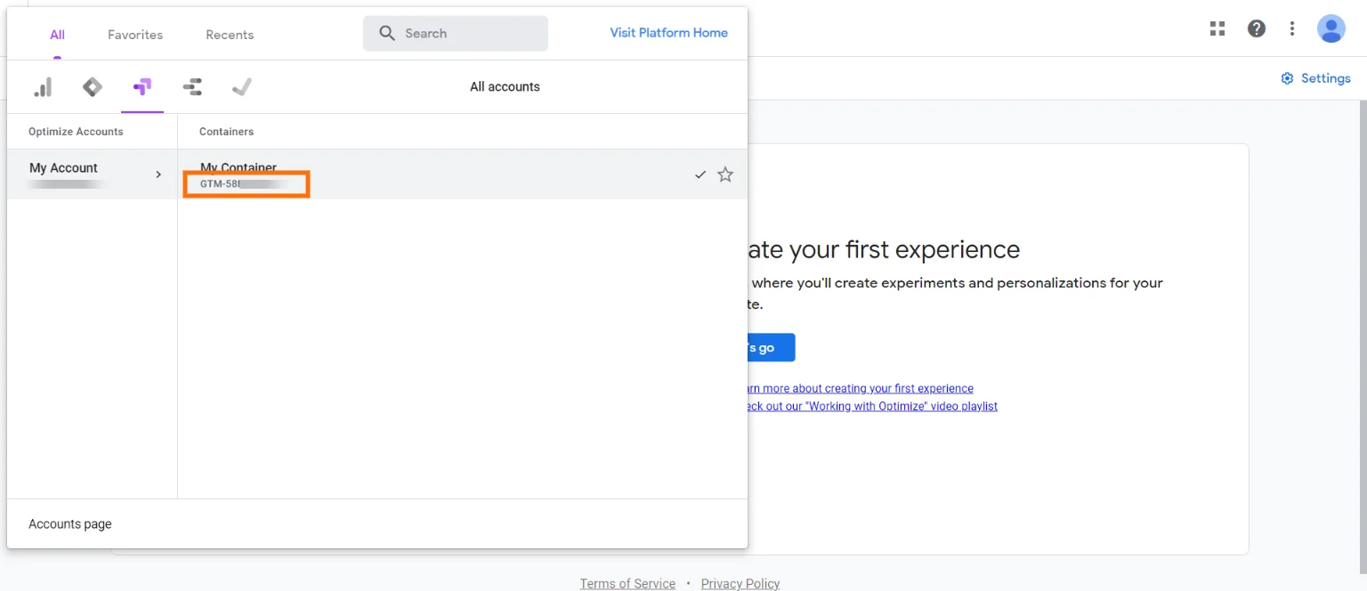 How to get your Goolge Optimize Container ID? GoogleOptimizeContainerID